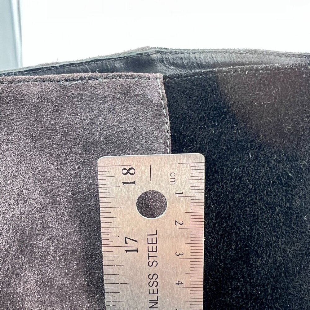 Tory Burch Lila 90mm Women Size 6M Burgundy Grey Black Suede Knee High Boots - Picture 13 of 15